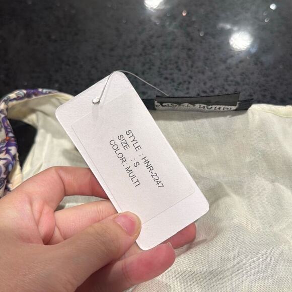 NWT Hemant & Nandita Istanbul Silk Multi Color Print Tiered Mini Dress Size S - Picture 4 of 6